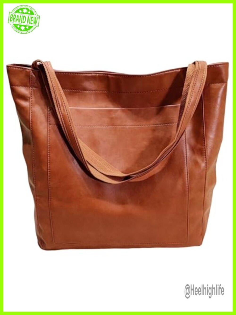 Large Capacity Faux Leather Vintage Tote Bag for Women
